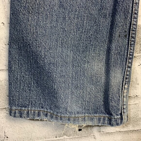 Levi's 527 Low Boot Cut Distressed Denim Jeans - Picture 13 of 16